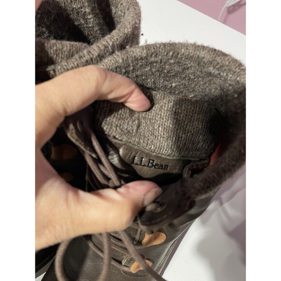 LL Bean East Point Leather Boots Womens 10 Brown Tek 2.5 Hiking Trail Camping - Picture 5 of 10